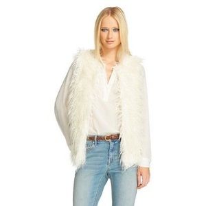 Shaggy Faux Fur White Vest